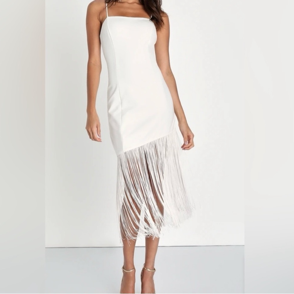 Lulus White Frill Dress